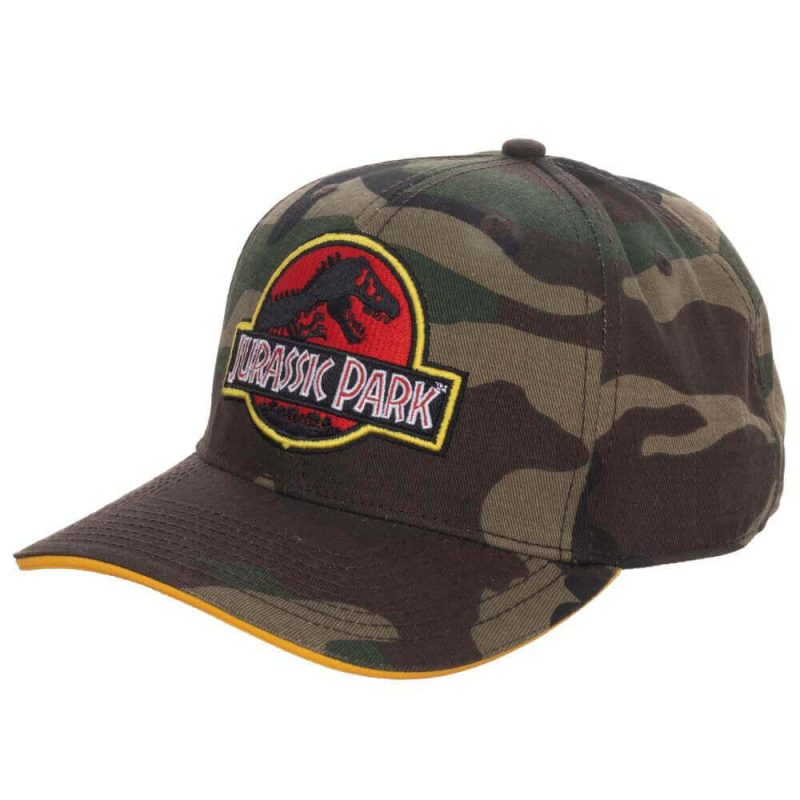 0001926 jurassic park camo curved bill snapback