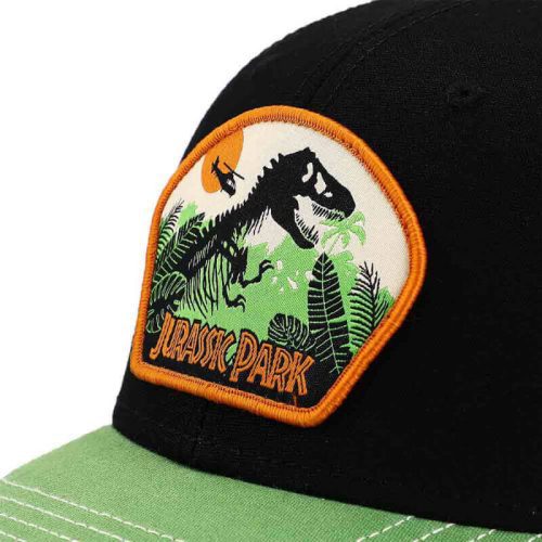 0008185 jurassic park logo patch trucker