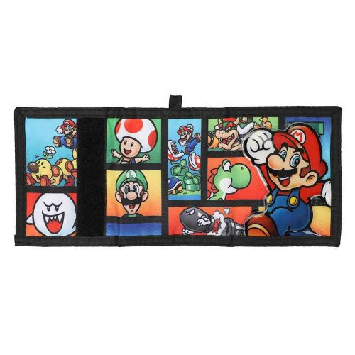 0017234 super mario bros flat bill snapback bi fold wallet combo