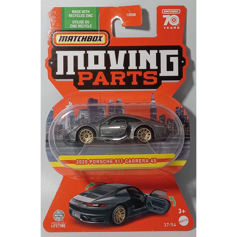 Matchbox 2023 Moving Parts Series 1:64 Scale Diecast Vehicles (Wave 3), 2020 Porsche 911 Carrera 4S