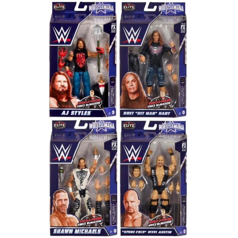 WWE Mattel WrestleMania Elite 2022 6-Inch Action Figures, bundle of all 4