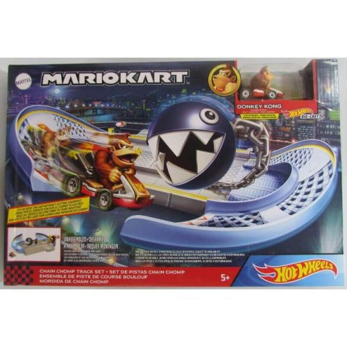 Hot Wheels Mario Kart Track Playset Donkey Kong Chain Chomp