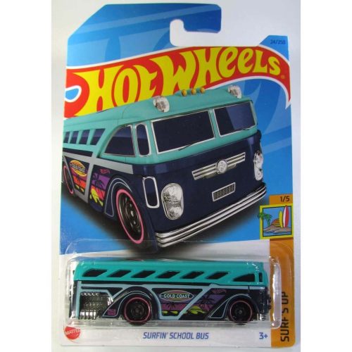 Hot Wheels 2023 Mainline Surf's Up Series 1:64 Scale Diecast Cars (International Card), Surfin' School Bus 1/5 24/250 HKK79